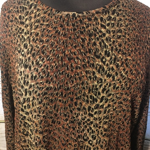 ALLISON DALEY Animal Print Top Sz L - Picture 1 of 9